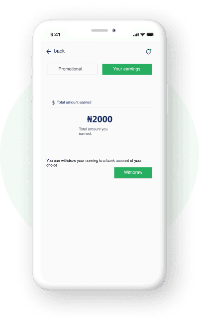 Iphone image displayed Earning